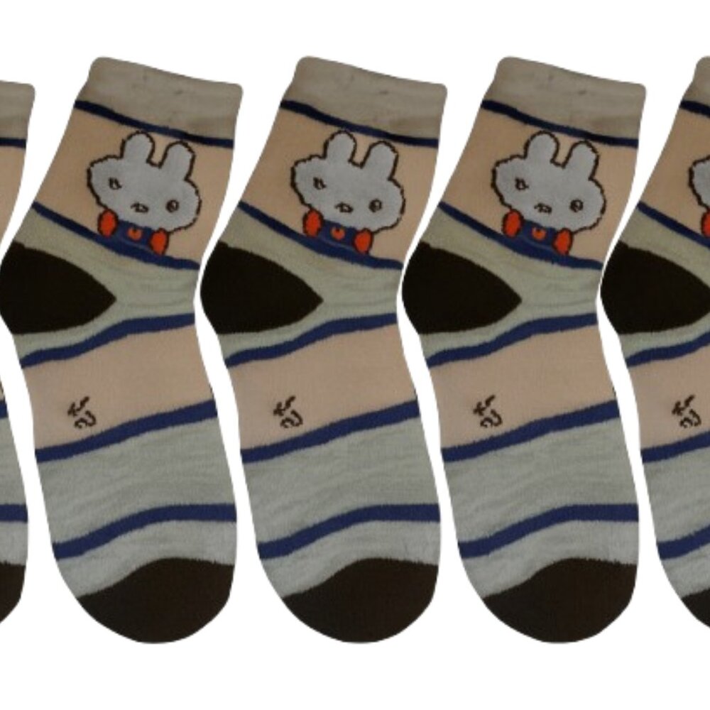 5-Pack Kids Bunny Striped Socks NWOT